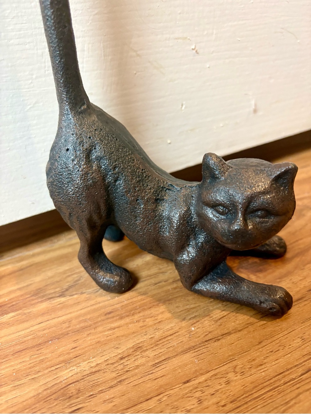 Cast Iron Black Cat Doorstop / Decorative Figurine